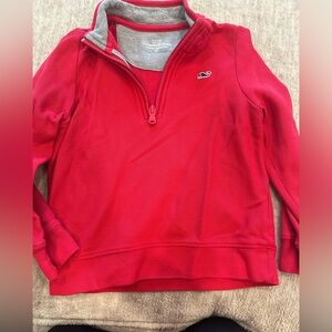 Vineyard Vines Red Quarter-Zip Sweater